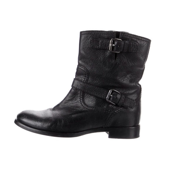 PRADA Leather Moto Boots IT 39.5 - Picture 1 of 4